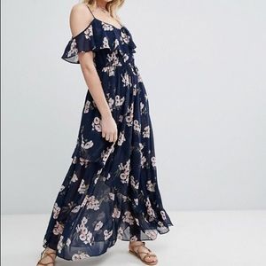 Abercrombie navy floral maxi dress